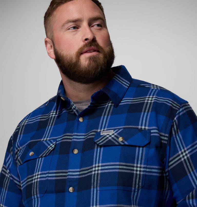 Men's Flare Gun Stretch Flannel - Big, Color: Mtn Blue Trails Edge Plaid, image 6