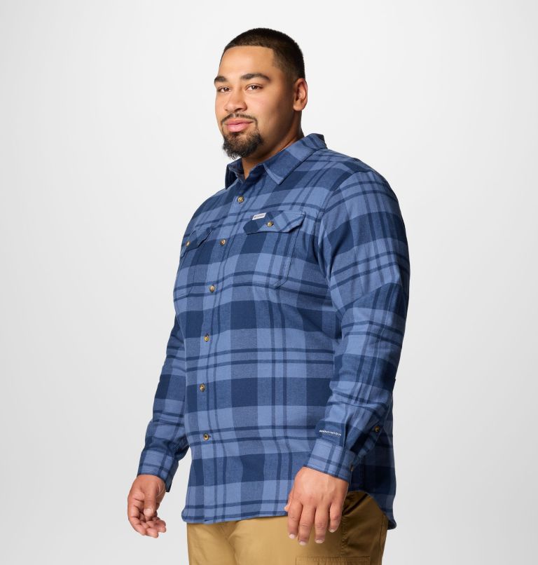 Flare Gun Stretch Flannel - Big, Color: Collegiate Navy River Crossing Plaid, image 4