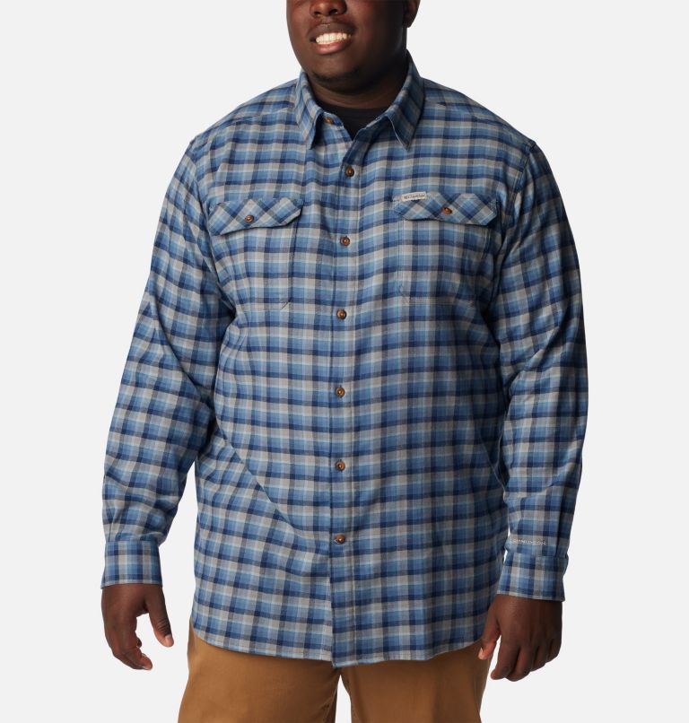 Columbia Mens Flare Gun Stretch Flannel Long Sleeve Shirt (Night Wave)