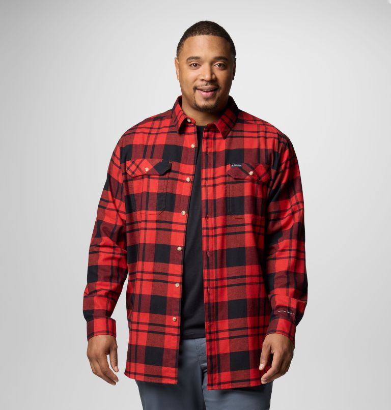 Chemise en flanelle extensible Flare Gun pour homme - Tailles fortes, Color: Sail Red River Crossing Plaid, image 1