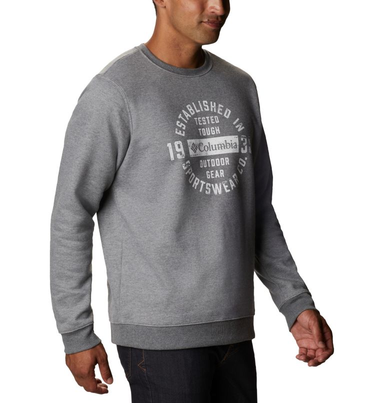 Men's Hart Mountain Graphic Crew Sweatshirt, Color: Charcoal Heather Tough, image 5