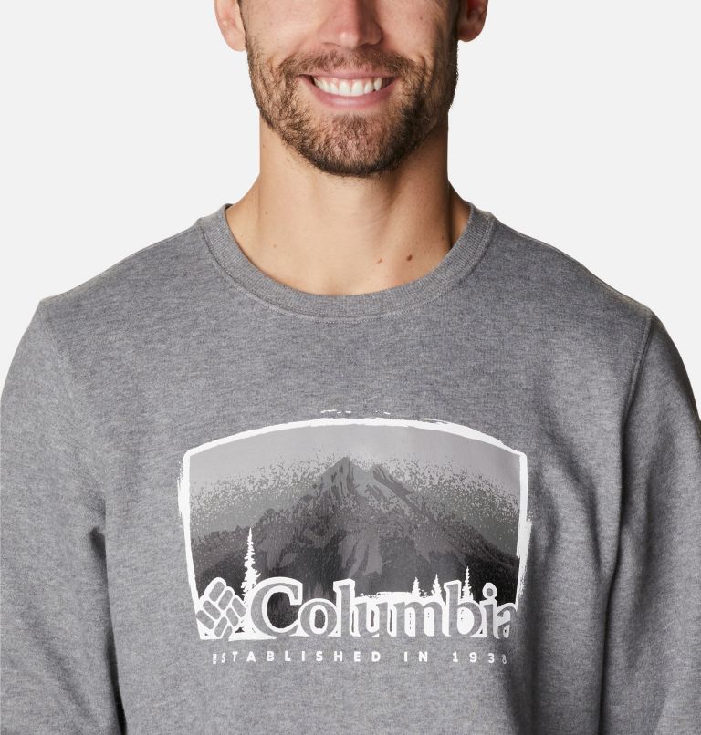 Hart Mountain Graphic Crew | 032 | L, Color: Charcoal Heather, Foggy Haven Graphic, image 4