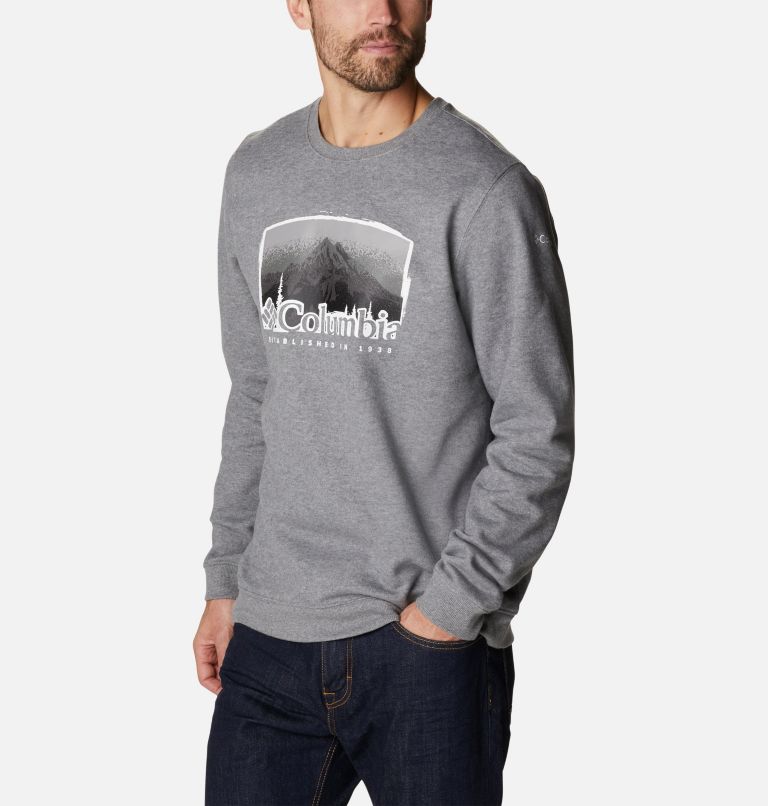 Hart Mountain Graphic Crew | 032 | L, Color: Charcoal Heather, Foggy Haven Graphic, image 5