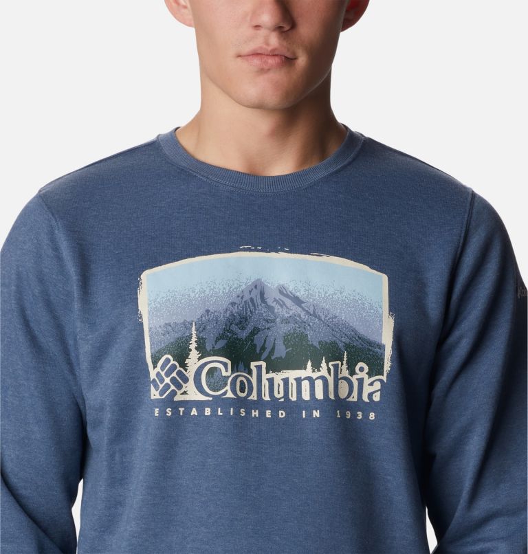 Hart Mountain Graphic Crew | 479 | XL, Color: Dk Mtn Heather, Foggy Haven Graphic, image 4