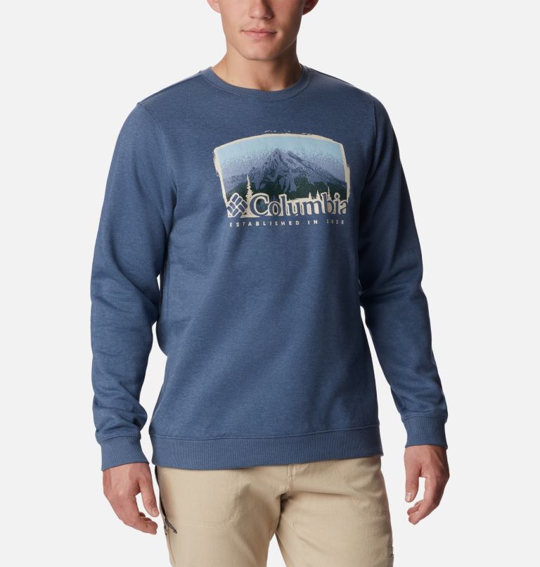 Hart Mountain Graphic Crew | 479 | XL, Color: Dk Mtn Heather, Foggy Haven Graphic, image 5