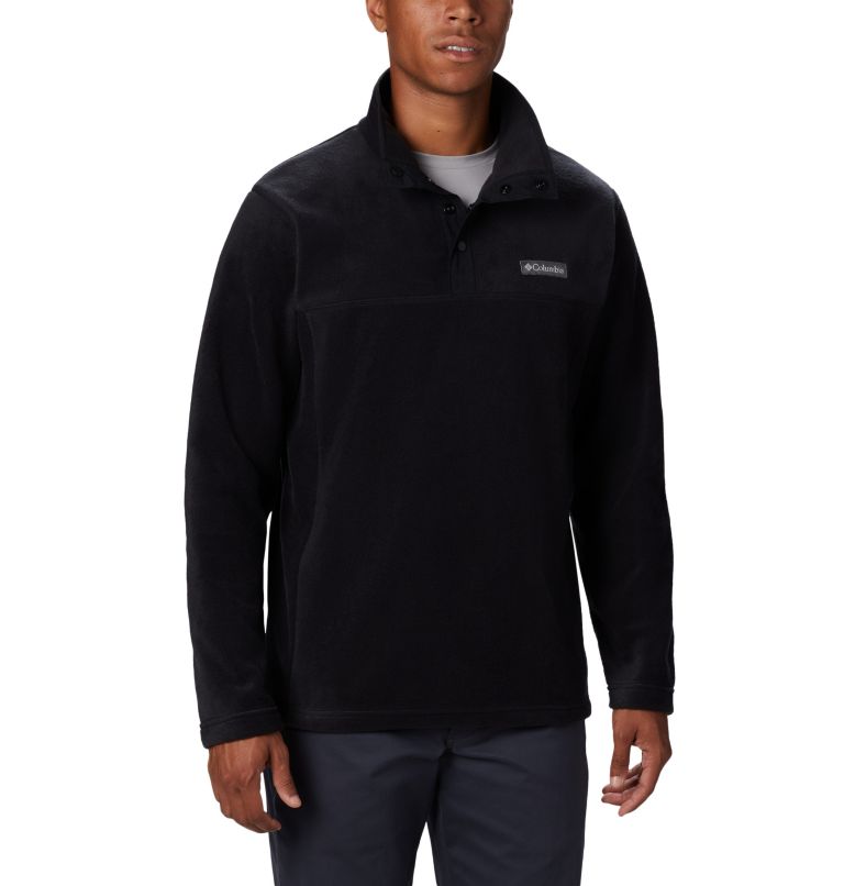 Men's Steens Mountain Half Snap Fleece Pullover, Color: Black, image 1