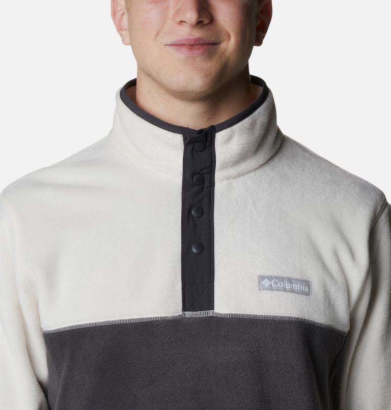 Men's Steens Mountain Half Snap Fleece, Color: Shark, Chalk, Shark, image 4
