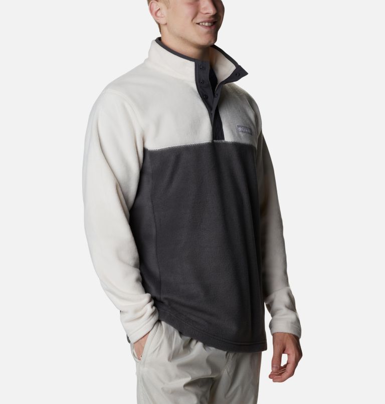 Men's Steens Mountain Half Snap Fleece, Color: Shark, Chalk, Shark, image 5