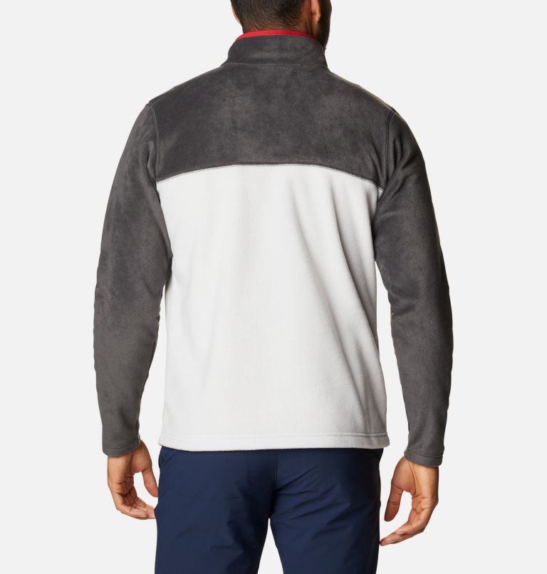 Men's Steens Mountain Half Snap Fleece, Color: Nimbus Grey, Shark, Mountain Red, image 2