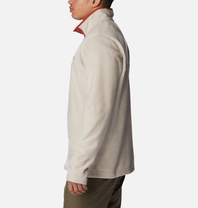 Men's Steens Mountain Half Snap Fleece, Color: Dark Stone, Warp Red, image 3