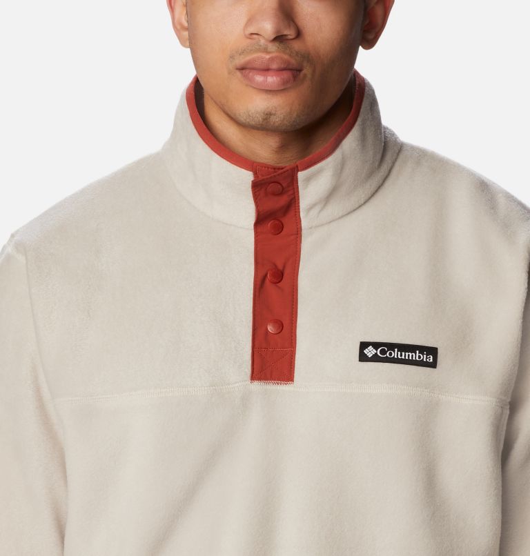Men's Steens Mountain Half Snap Fleece, Color: Dark Stone, Warp Red, image 4