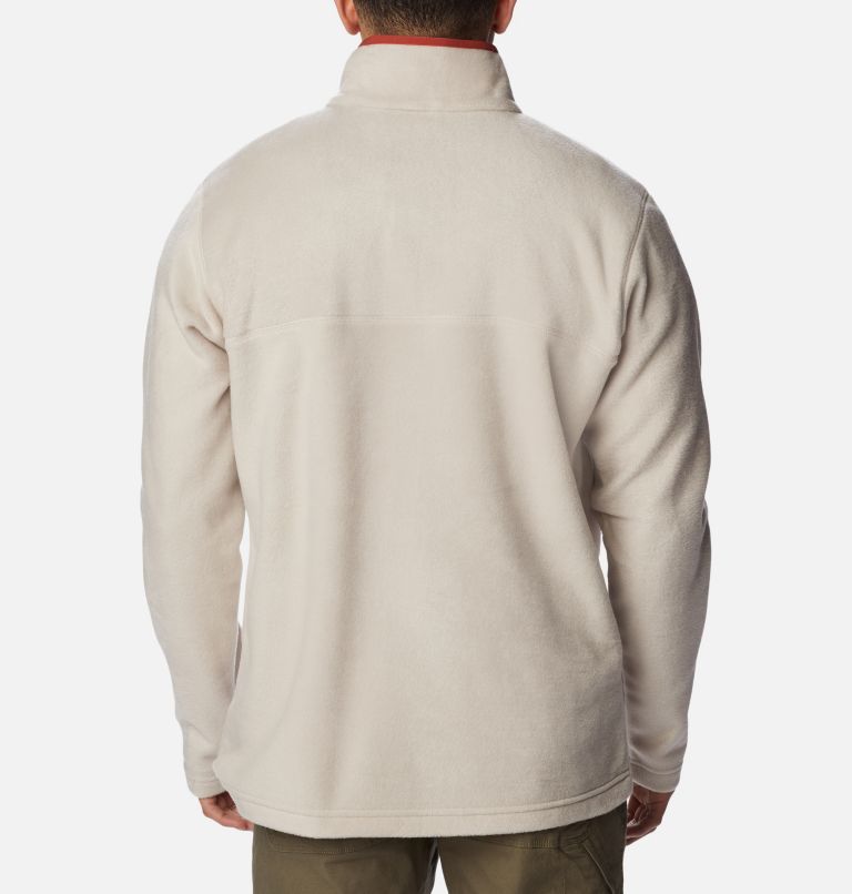 Men's Steens Mountain Half Snap Fleece, Color: Dark Stone, Warp Red, image 2