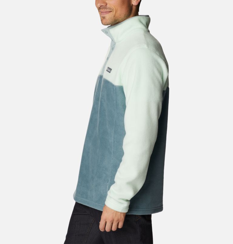 Men's Steens Mountain Half Snap Fleece, Color: Ice Green, Metal, Niagara, image 3
