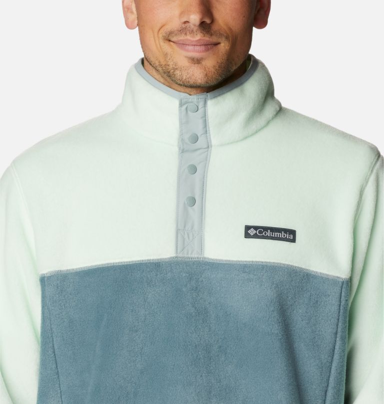 Men's Steens Mountain Half Snap Fleece, Color: Ice Green, Metal, Niagara, image 4
