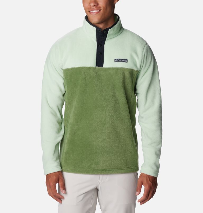 Men's Steens Mountain Half Snap Fleece, Color: Canteen, Sage Leaf, Black, image 1