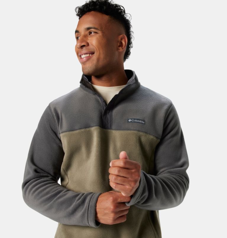 Polaire Semi-boutonnée Steens Mountain Homme, Color: Stone Green, Shark, image 4