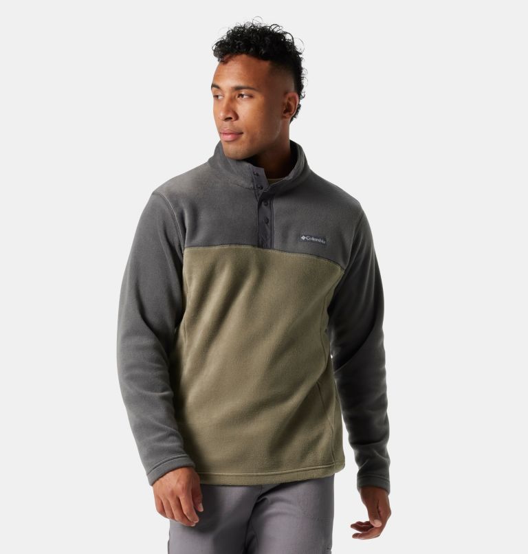 Polaire Semi-boutonnée Steens Mountain Homme, Color: Stone Green, Shark, image 1