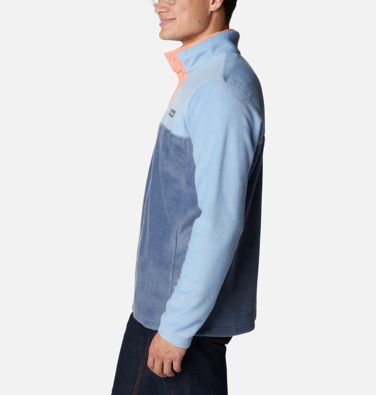 Men's Steens Mountain Half Snap Fleece, Color: Jet Stream, Dark Mountain, Summer Peach, image 3