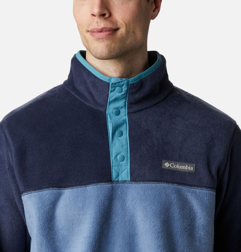 Men's Steens Mountain Half Snap Fleece Pullover, Color: Bluestone, Collegiate Navy, Canyon Blue, image 4