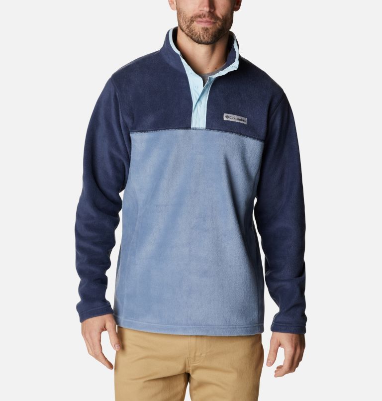 Men's Steens Mountain Half Snap Fleece Pullover, Color: Bluestone, Collegiate Navy, Sky Blue, image 1
