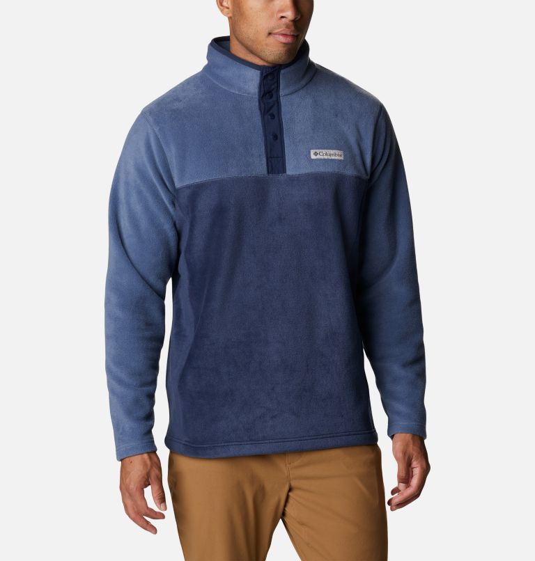 Men's Steens Mountain Half Snap Fleece Pullover, Color: Collegiate Navy, Dark Mountain