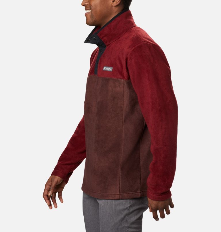 Men's Steens Mountain Half Snap Fleece Pullover, Color: Red Lodge, Red Jasper, Black, image 3
