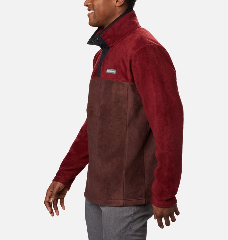 Thumbnail: Men's Steens Mountain Half Snap Fleece Pullover, Color: Red Lodge, Red Jasper, Black, image 3