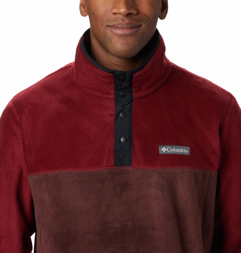 Men's Steens Mountain Half Snap Fleece Pullover, Color: Red Lodge, Red Jasper, Black, image 4