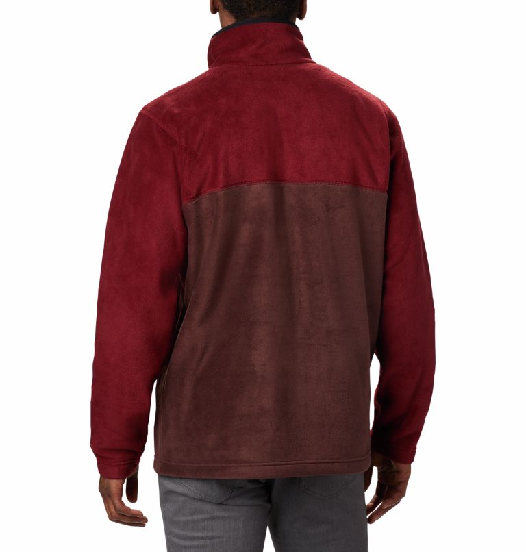 Thumbnail: Men's Steens Mountain Half Snap Fleece Pullover, Color: Red Lodge, Red Jasper, Black, image 2