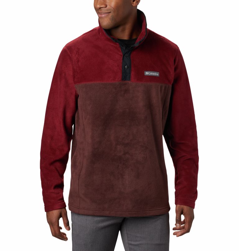 Men's Steens Mountain Half Snap Fleece Pullover, Color: Red Lodge, Red Jasper, Black, image 1