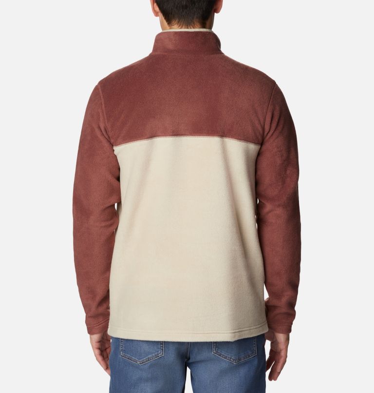Men's Steens Mountain Half Snap Fleece, Color: Light Raisin, Ancient Fossil, image 2