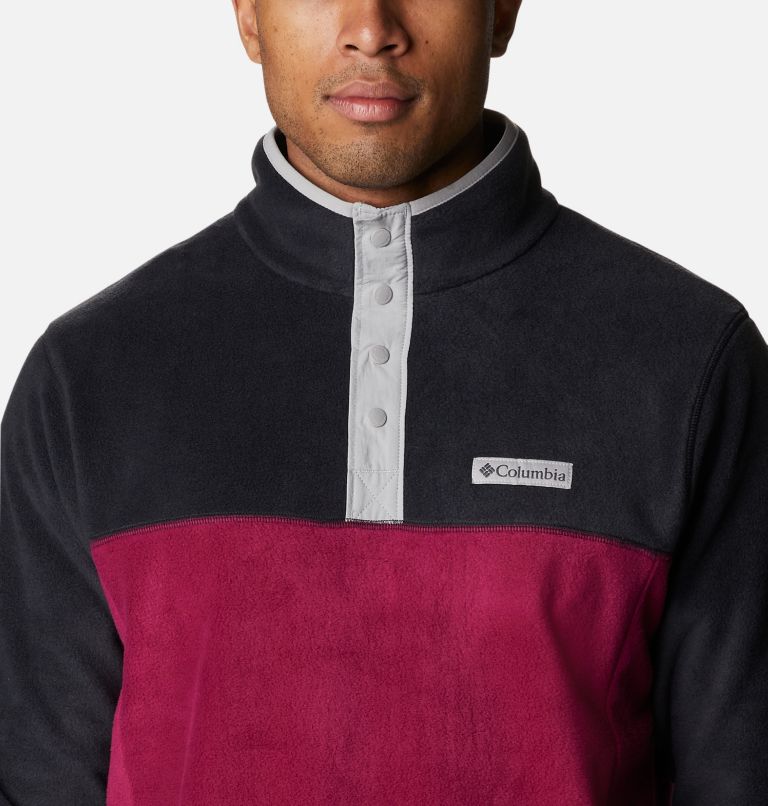 Men's Steens Mountain Half Snap Fleece Pullover, Color: Red Onion, Black, Columbia Grey, image 4