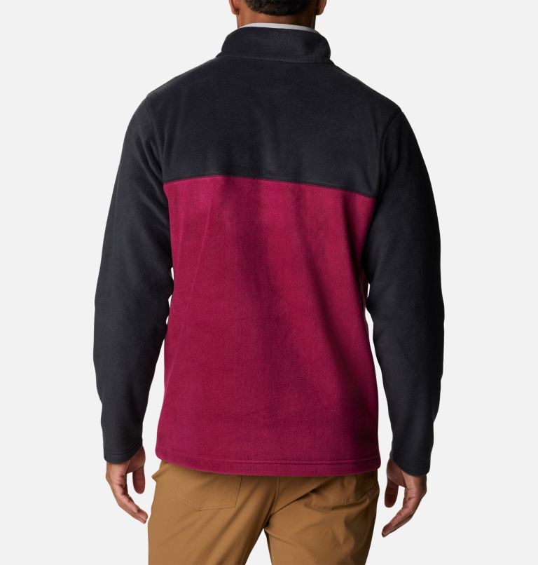Men's Steens Mountain Half Snap Fleece Pullover, Color: Red Onion, Black, Columbia Grey, image 2