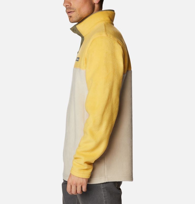 Men's Steens Mountain Half Snap Fleece, Color: Golden Nugget, Anct Fssl, Stone Green, image 3