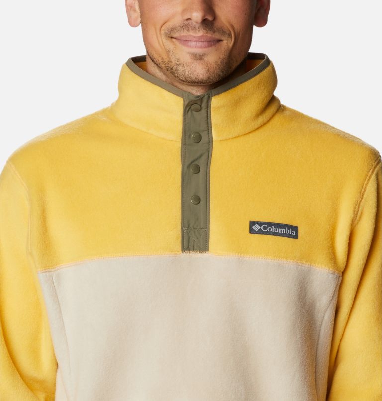 Men's Steens Mountain Half Snap Fleece, Color: Golden Nugget, Anct Fssl, Stone Green, image 4