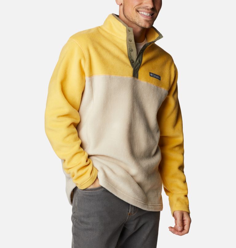Men's Steens Mountain Half Snap Fleece, Color: Golden Nugget, Anct Fssl, Stone Green, image 5