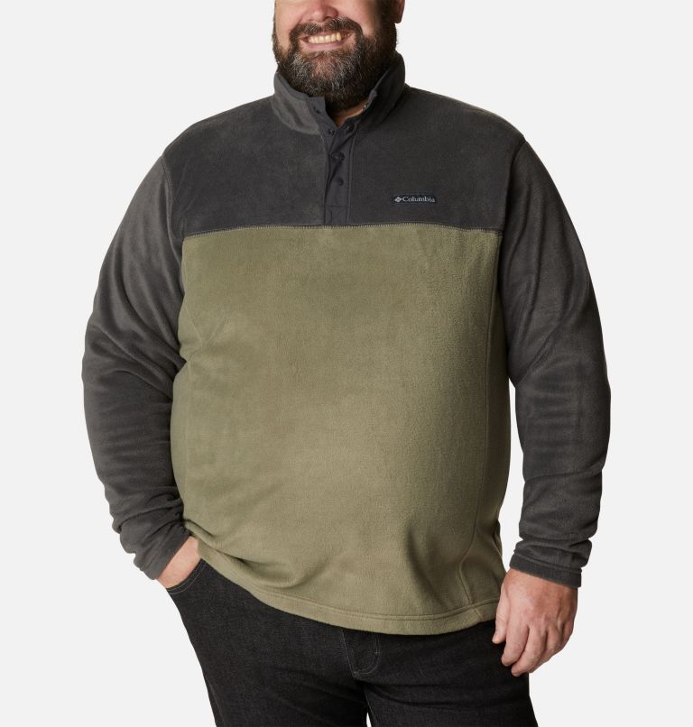 Thumbnail: Men's Steens Mountain Half Snap Fleece Pullover - Big, Color: Stone Green, Shark, image 1