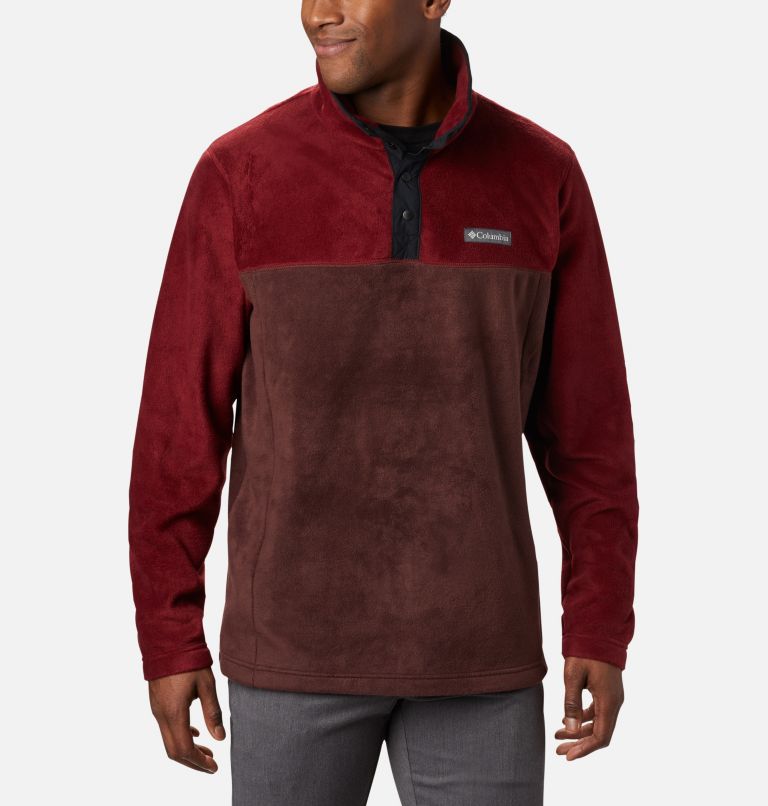 Men's Steens Mountain Half Snap Fleece Pullover - Tall, Color: Red Lodge, Red Jasper, Black