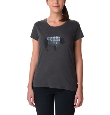 Women's Outer Bounds Short Sleeve T-Shirt Outer Bounds&trade; SS Tee | 191 | L, Charcoal Heather, Buffalo Check, front