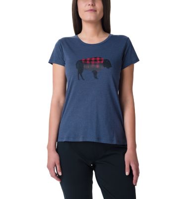 Women's Outer Bounds Short Sleeve T-Shirt Outer Bounds&trade; SS Tee | 191 | L, Nocturnal Heather, Buffalo Check, front