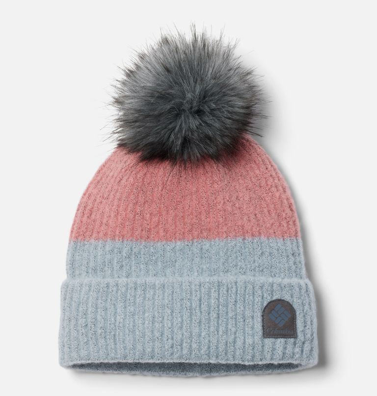 Winter Blur Pom Pom Beanie, Color: Cirrus Grey, Pink Agave, image 1