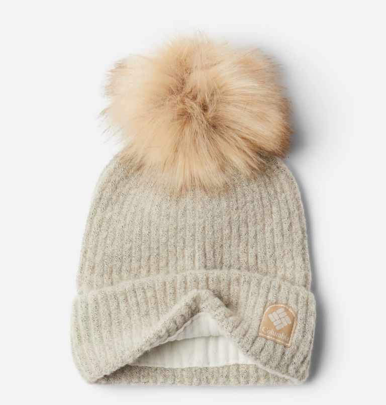 Unisex Winter Blur Pom Pom Beanie, Color: Chalk, image 2