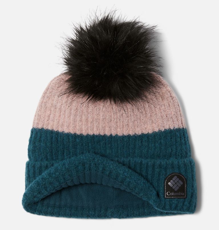 Thumbnail: Winter Blur Pom Pom Beanie | 414 | O/S, Color: Night Wave, Dusty Pink, image 2