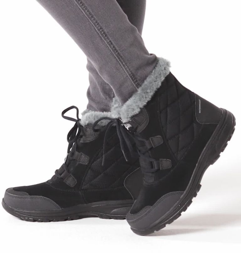 Women's Ice Maiden Shorty Boot, Color: Black, Columbia Grey