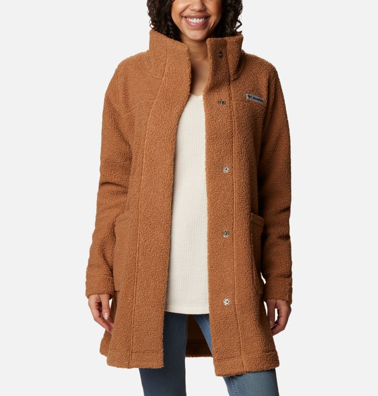 Women's Panorama Long Jacket, Color: Camel Brown, image 6