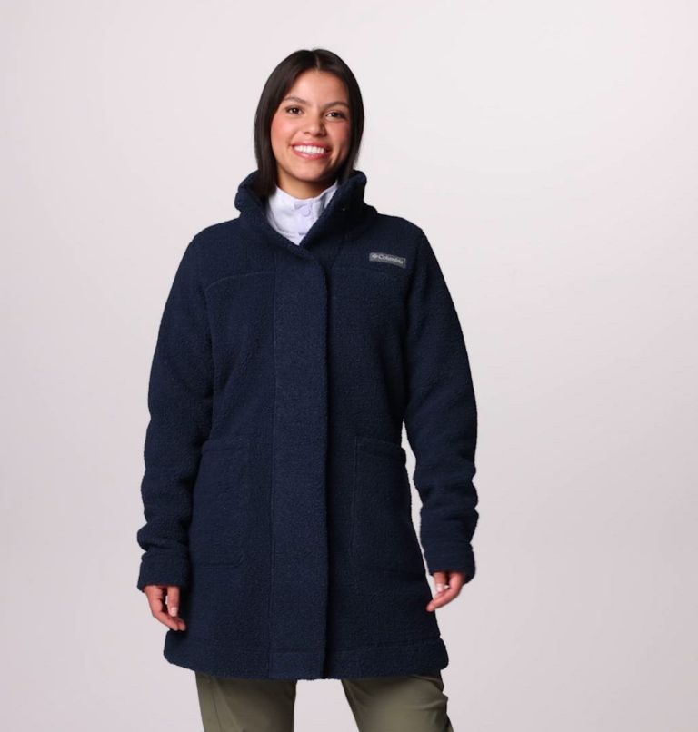 Women's Panorama Long Jacket, Color: Collegiate Navy