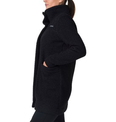 Chaqueta larga de forro polar sherpa Panorama para mujer, Color: Black, image 3