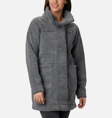 Women's Panorama Long Fleece Coat Panorama&trade; Long Jacket | 010 | L, Charcoal Heather, front