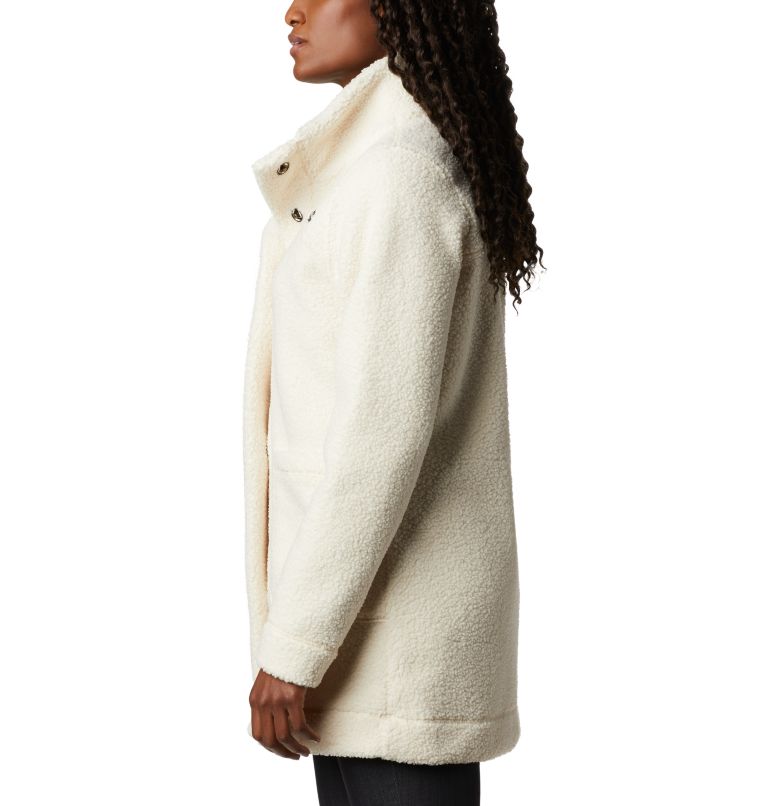 Thumbnail: Women's Panorama Long Fleece Coat, Color: Chalk, image 3