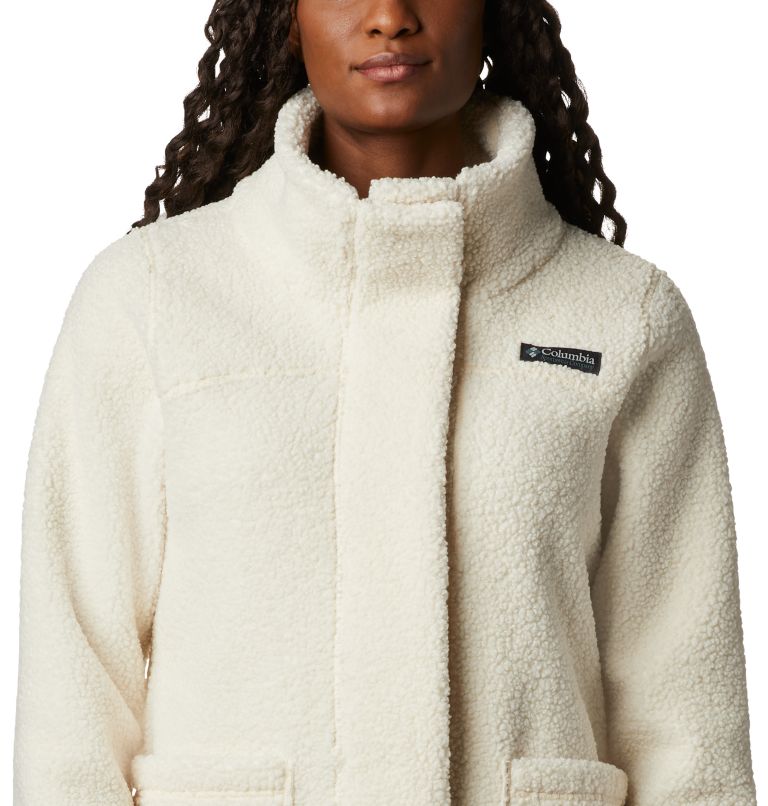 Thumbnail: Women's Panorama Long Fleece Coat, Color: Chalk, image 4